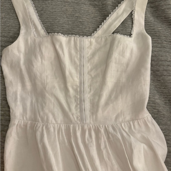 Reformation Tagliatelle Linen Dress - White - Picture 3 of 5